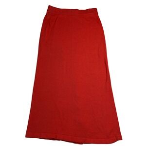 Career Image Knit Skirt Button Back Career Casual‎ Red Skirt L